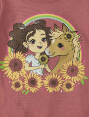 Baby And Toddler Girls Western Girl Graphic Tee