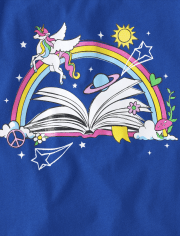 Girls Unicorn Book Graphic Tee