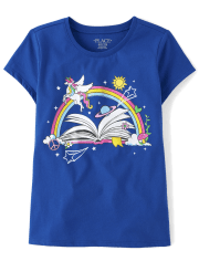 Girls Unicorn Book Graphic Tee