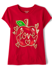 Girls Love Apple Graphic Tee