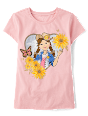 Camiseta con gráfico Western Girl para niñas