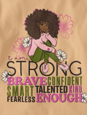 Camiseta con gráfico de palabras positivas para niñas