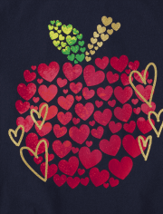 Camisetas estampadas niña Apple Heart