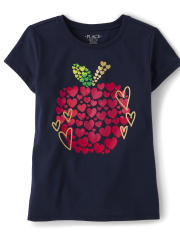 Camisetas estampadas niña Apple Heart