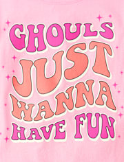 Girls Glow Ghouls Fun Graphic Tee