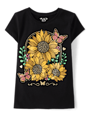 Girls Sunflower Graphic Tee