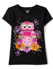 Girls Owl Graphic Tee