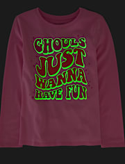 Girls Glow Ghouls Fun Graphic Tee