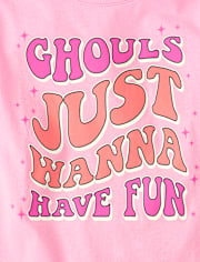 Girls Glow Ghouls Fun Graphic Tee