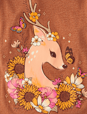 Girls Deer Graphic Tee