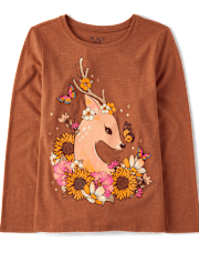 Girls Deer Graphic Tee