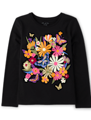 Girls Flowers Graphic Tee