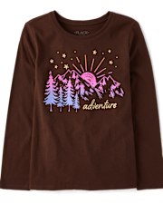 Girls Adventure Mountains Graphic Tee