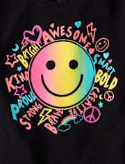 Camisetas estampadas Niña Rainbow Happy Face
