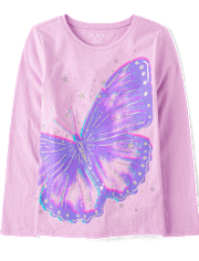 Niña De mariposas Camisetas estampadas