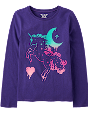 Camisetas estampadas Niña Unicornio