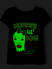 Baby And Toddler Girls Glow Mommy's Boo Graphic Tee