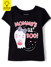 Baby And Toddler Girls Glow Mommy's Boo Graphic Tee