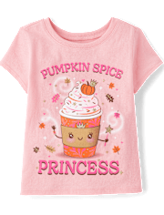 Baby And Niños pequeños Niña Pumpkin Spice Princess Camisetas estampadas