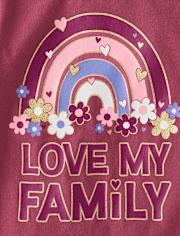 Baby And Toddler Girls Love My Family Graphic Tee