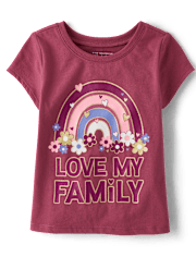 Baby And Toddler Girls Love My Family Graphic Tee