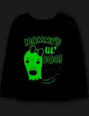 Baby And Toddler Girls Glow Mommy's Boo Graphic Tee