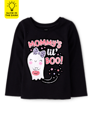 Baby And Toddler Girls Glow Mommy's Boo Graphic Tee