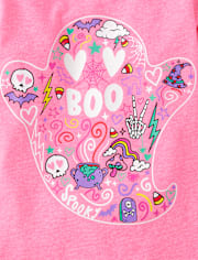 Baby And Toddler Girls Glow Ghost Boo Graphic Tee