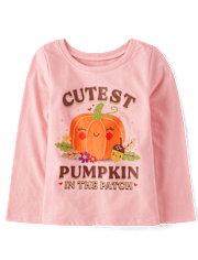 Baby And Toddler Girls Cutest Pumpkin Graphic Tee