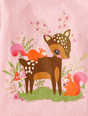 Baby And Toddler Girls Deer Graphic Tee