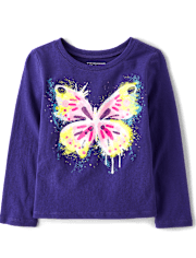 Baby And Toddler Girls Butterfly Graphic Tee