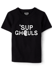 Baby And Niños pequeños Boys Glow 'Sup Ghouls Camisetas estampadas