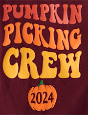 Unisex Baby And Toddler Matching Family Pumpkin Picking Crew 2024 Graphic Tee