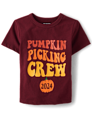 Unisex Baby And Toddler Matching Family Pumpkin Picking Crew 2024 Graphic Tee