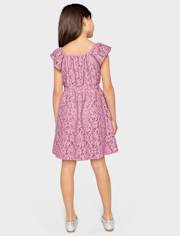 Girls Lace Smocked Dress