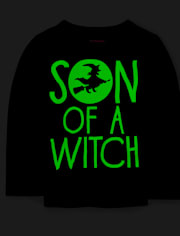 Baby And Toddler Boys Glow Son Of A Witch Graphic Tee