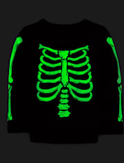 Unisex Baby And Toddler Matching Family Glow Skeleton Graphic Tee