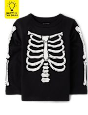 Unisex Baby And Toddler Matching Family Glow Skeleton Graphic Tee