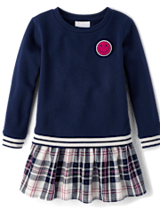 Girls Happy Face Sweatshirt Dress