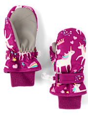 Toddler Girls Print Ski Mittens