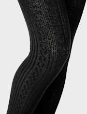 Girls Cable Knit Tights 2-Pack