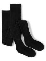 Girls Cable Knit Tights 2-Pack