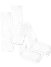 Girls Cable Knit Tights 2-Pack