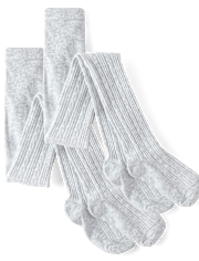 Girls Cable Knit Tights 2-Pack
