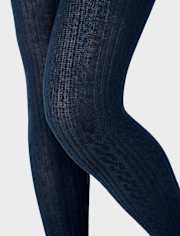 Girls Cable Knit Tights 2-Pack