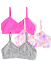 Girls Tie Dye Seamless Bralette 3-Pack
