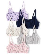 Girls Leopard Bralette 5-Pack