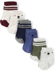 Baby Boys Bear Midi Socks 6-Pack