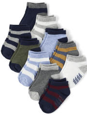 Baby And Toddler Boys Striped Ankle Socks 10-Pack