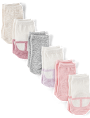 Baby Girls Shoe Midi Socks 6-Pack